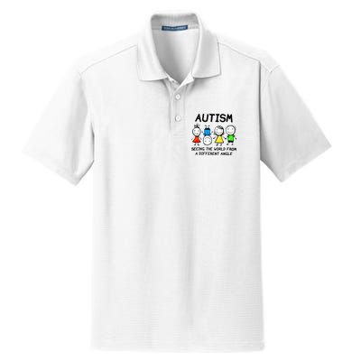 Autism Seeing The World From A Different Angle Autism Gifts Dry Zone Grid Polo