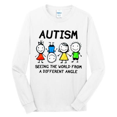 Autism Seeing The World From A Different Angle Autism Gifts Tall Long Sleeve T-Shirt
