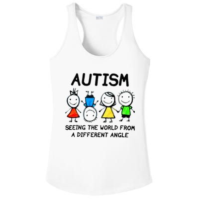 Autism Seeing The World From A Different Angle Autism Gifts Ladies PosiCharge Competitor Racerback Tank
