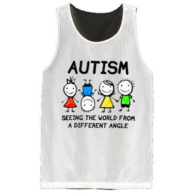 Autism Seeing The World From A Different Angle Autism Gifts Mesh Reversible Basketball Jersey Tank