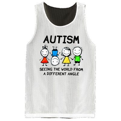 Autism Seeing The World From A Different Angle Autism Gifts Mesh Reversible Basketball Jersey Tank