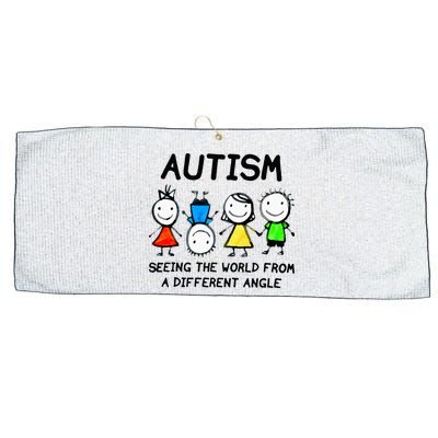 Autism Seeing The World From A Different Angle Autism Gifts Large Microfiber Waffle Golf Towel