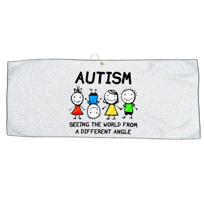 Autism Seeing The World From A Different Angle Autism Gifts Large Microfiber Waffle Golf Towel