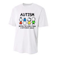 Autism Seeing The World From A Different Angle Autism Gifts Youth Performance Sprint T-Shirt