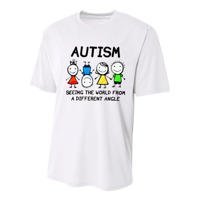 Autism Seeing The World From A Different Angle Autism Gifts Youth Performance Sprint T-Shirt