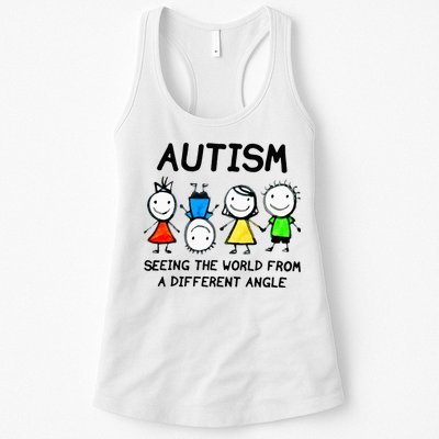 Autism Seeing The World From A Different Angle Autism Gifts Womens Tank Top