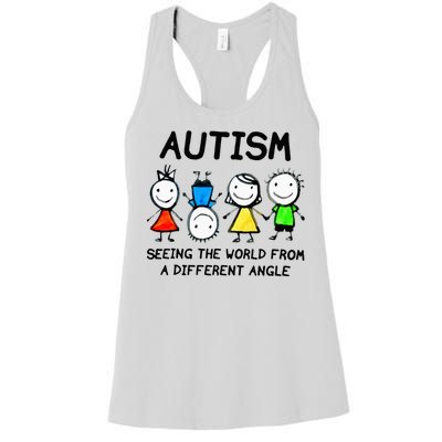 Autism Seeing The World From A Different Angle Autism Gifts Women's Racerback Tank