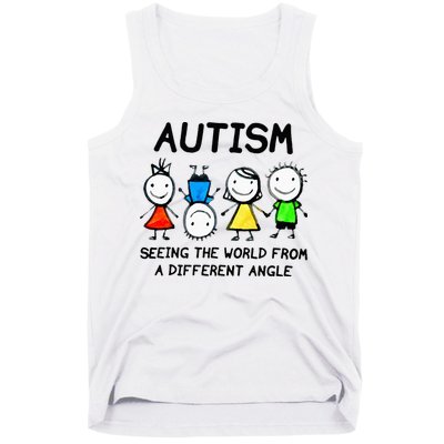 Autism Seeing The World From A Different Angle Autism Gifts Tank Top