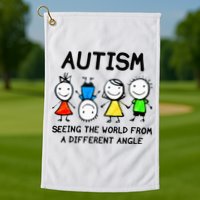 Autism Seeing The World From A Different Angle Autism Gifts Golf Towel