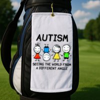 Autism Seeing The World From A Different Angle Autism Gifts Golf Towel