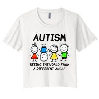 Autism Seeing The World From A Different Angle Autism Gifts Crop Top