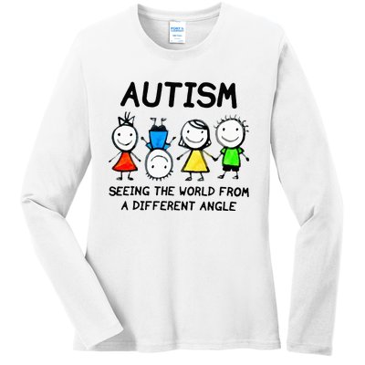 Autism Seeing The World From A Different Angle Autism Gifts Ladies Long Sleeve Shirt