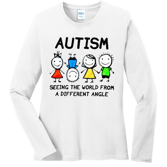 Autism Seeing The World From A Different Angle Autism Gifts Ladies Long Sleeve Shirt