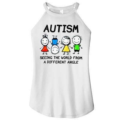 Autism Seeing The World From A Different Angle Autism Gifts Women's Perfect Tri Rocker Tank
