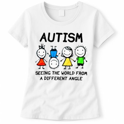 Autism Seeing The World From A Different Angle Autism Gifts Womens T-Shirt