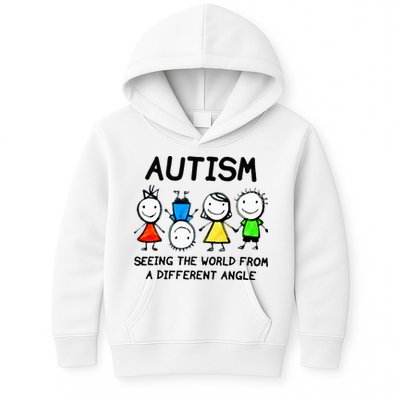 Autism Seeing The World From A Different Angle Autism Gifts Kids Hoodie