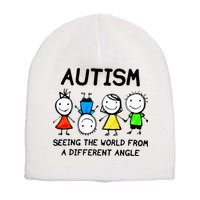 Autism Seeing The World From A Different Angle Autism Gifts Short Acrylic Beanie