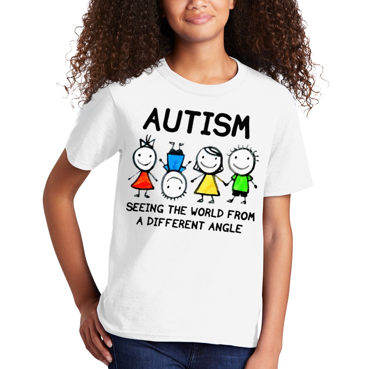 Autism Seeing The World From A Different Angle Autism Gifts Kids T-Shirt