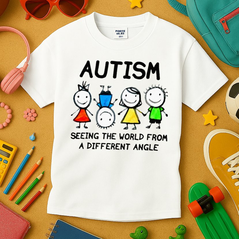 Autism Seeing The World From A Different Angle Autism Gifts Kids T-Shirt