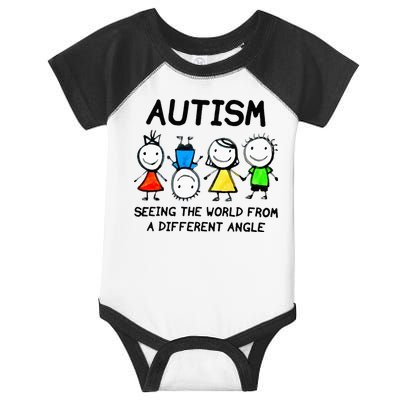 Autism Seeing The World From A Different Angle Autism Gifts Infant Baby Jersey Bodysuit