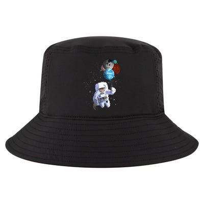 Astro Cat With Planet Balloons Cool Comfort Performance Bucket Hat