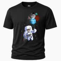 Astro Cat With Planet Balloons Performance Shirt