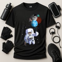 Astro Cat With Planet Balloons Performance Shirt