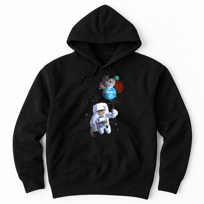 Astro Cat With Planet Balloons Hoodie