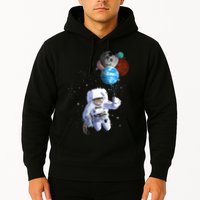 Astro Cat With Planet Balloons Hoodie