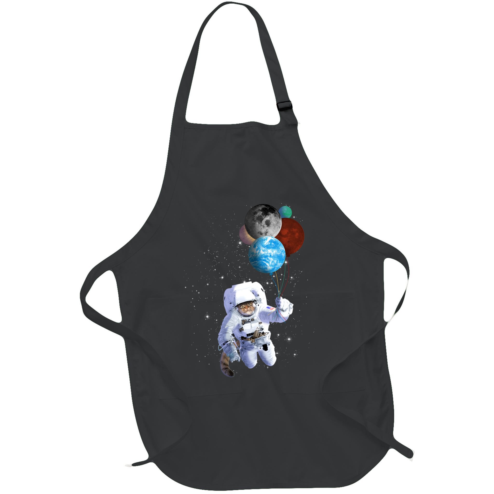 Astro Cat With Planet Balloons Apron