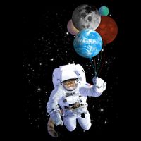 Astro Cat With Planet Balloons Backpack