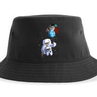 Astro Cat With Planet Balloons Sustainable Bucket Hat