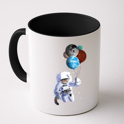 Astro Cat With Planet Balloons Mug