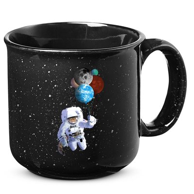 Astro Cat With Planet Balloons 15oz Campfire Ceramic Mug