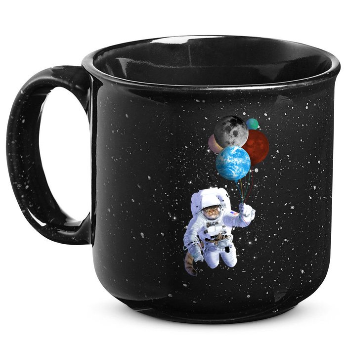 Astro Cat With Planet Balloons 15oz Campfire Ceramic Mug
