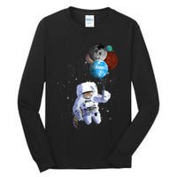 Astro Cat With Planet Balloons Tall Long Sleeve T-Shirt