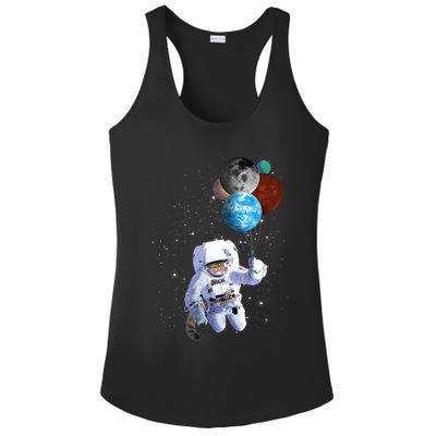 Astro Cat With Planet Balloons Ladies PosiCharge Competitor Racerback Tank