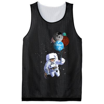 Astro Cat With Planet Balloons Mesh Reversible Basketball Jersey Tank