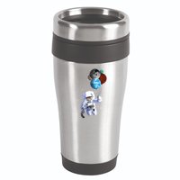 Astro Cat With Planet Balloons 16oz Travel Tumbler