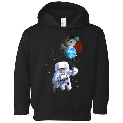 Astro Cat With Planet Balloons Toddler Hoodie