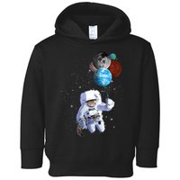 Astro Cat With Planet Balloons Toddler Hoodie