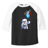 Astro Cat With Planet Balloons Toddler Fine Jersey T-Shirt
