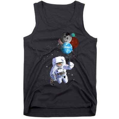 Astro Cat With Planet Balloons Tank Top