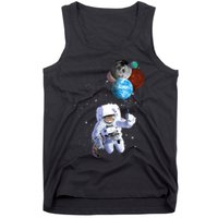 Astro Cat With Planet Balloons Tank Top