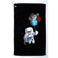 Astro Cat With Planet Balloons Golf Towel
