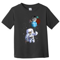 Astro Cat With Planet Balloons Toddler T-Shirt