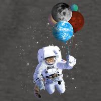 Astro Cat With Planet Balloons Vector Backpack