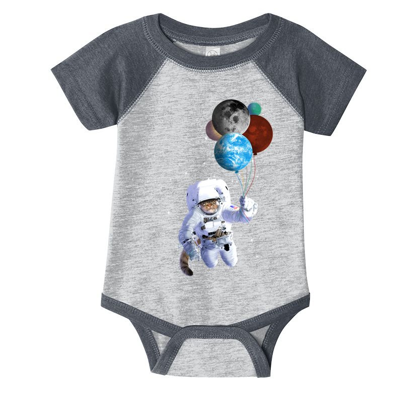 Astro Cat With Planet Balloons Infant Baby Jersey Bodysuit