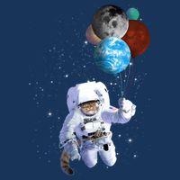 Astro Cat With Planet Balloons Infant Baby Jersey Bodysuit