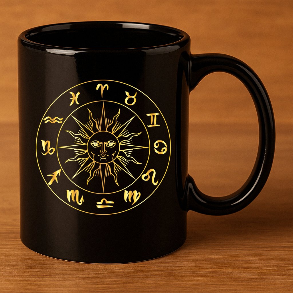 Astrology - Collection of hand drawn zodiac signs 11oz C Handle Ceramic Mug